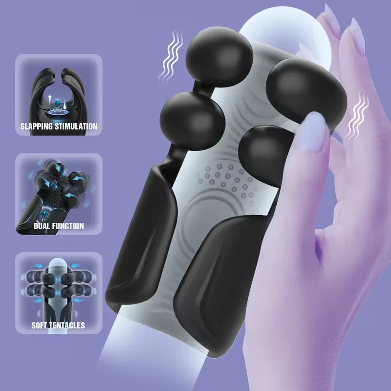 Male Masturbator Penis Training Glans Vibrator Sex Toys for Men Pinching Penis Trainer Massager Tapping Stroker Penis Stimulator