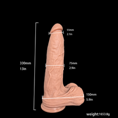 Realistic Giant Dildo – 13 Inch Suction Cup Lifelike Silicone Toy