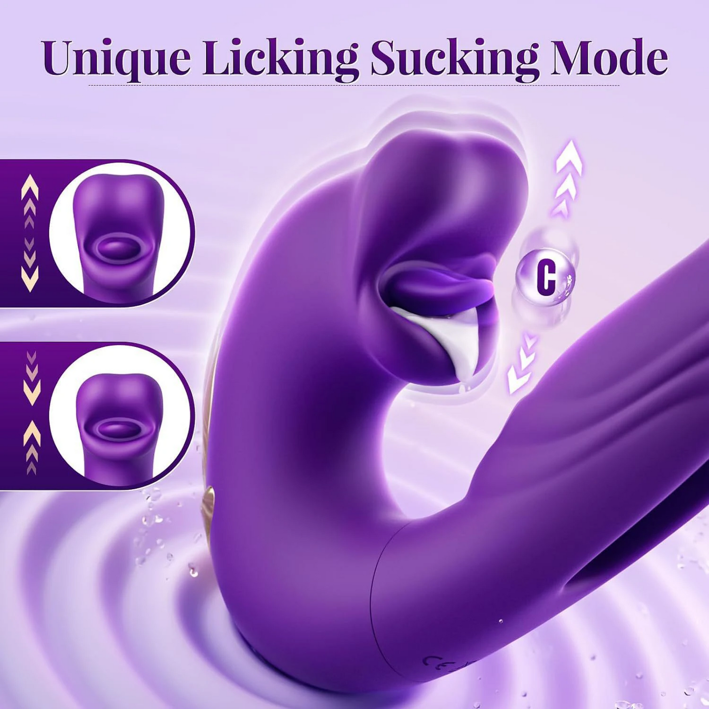3 in 1 Tongue Licking Finger Flapping G Spot Dildo Vibrator Sex Toys for Women Clitoral Stimulation Massager Adults Masturbator