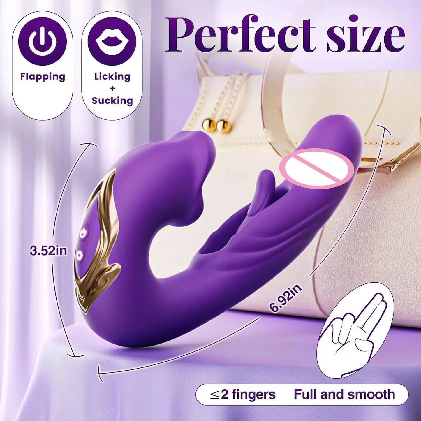 3 in 1 Tongue Licking Finger Flapping G Spot Dildo Vibrator Sex Toys for Women Clitoral Stimulation Massager Adults Masturbator