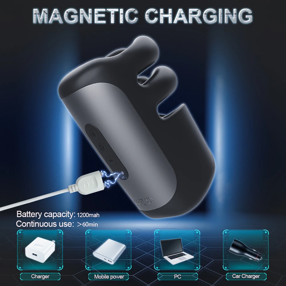 Male Masturbator Penis Training Glans Vibrator Sex Toys for Men Pinching Penis Trainer Massager Tapping Stroker Penis Stimulator