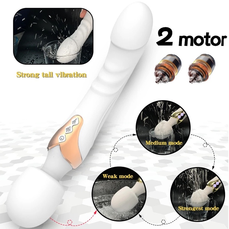 Double Head Powerful Clit Vibrators for Women 10 Modes Clitoris Stimulator G Spot Vagina Massager Adult Sex Toys for Woman
