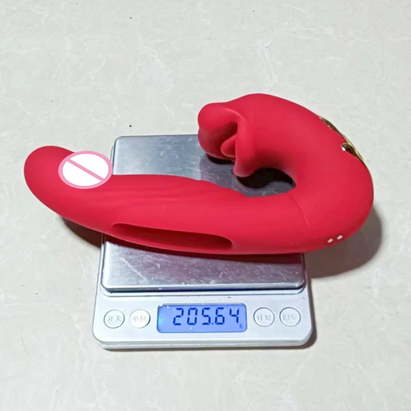 3 in 1 Tongue Licking Finger Flapping G Spot Dildo Vibrator Sex Toys for Women Clitoral Stimulation Massager Adults Masturbator