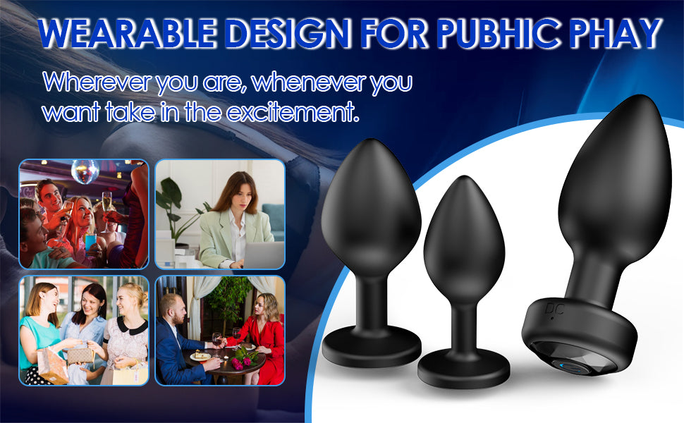 Anal Plug Sex Toys Vibrator- 3PCS Silicone Anal Toys Butt Plug Training Kit with Remote Control 10 Frequency Vibration, Vibrating Anal Plug and Prostate Massager, Adult Sex Toys and Games Black
