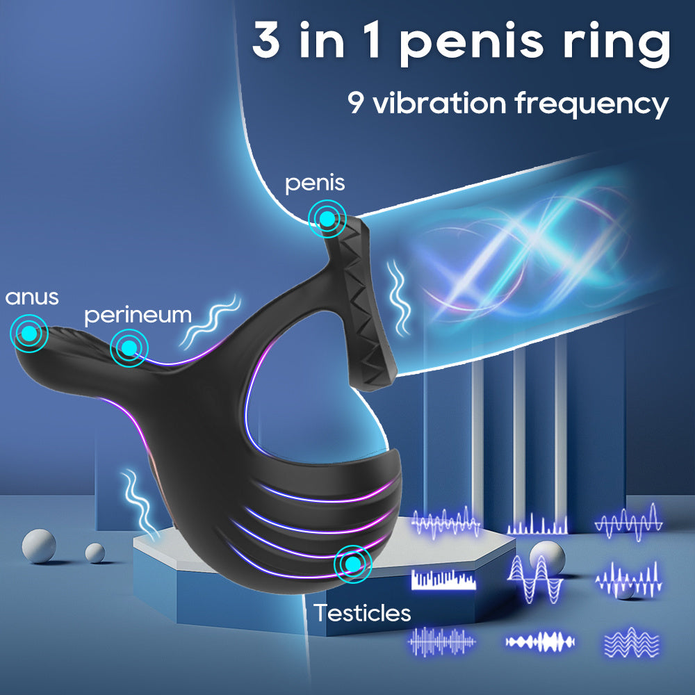 APP Control Vibrating Cock Penis Ring Testicle Massager Vibrator for Men Delay Ejaculation Chastity Scrotum Sex Toys for Couples