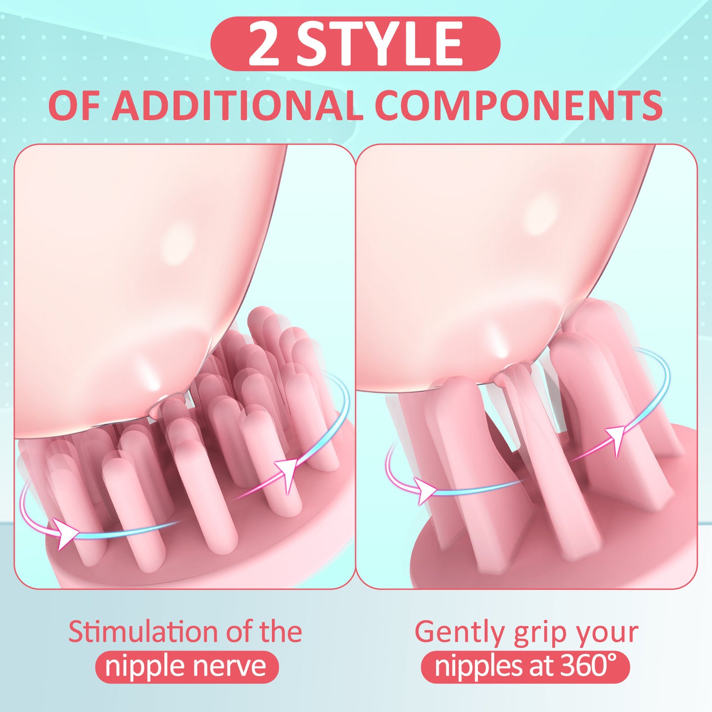Nipple Toy Clamps Strong Sucking Stimulator Massager with 10 Vibrator Rotation Modes Rechargeable Sex Toys for Women Couples