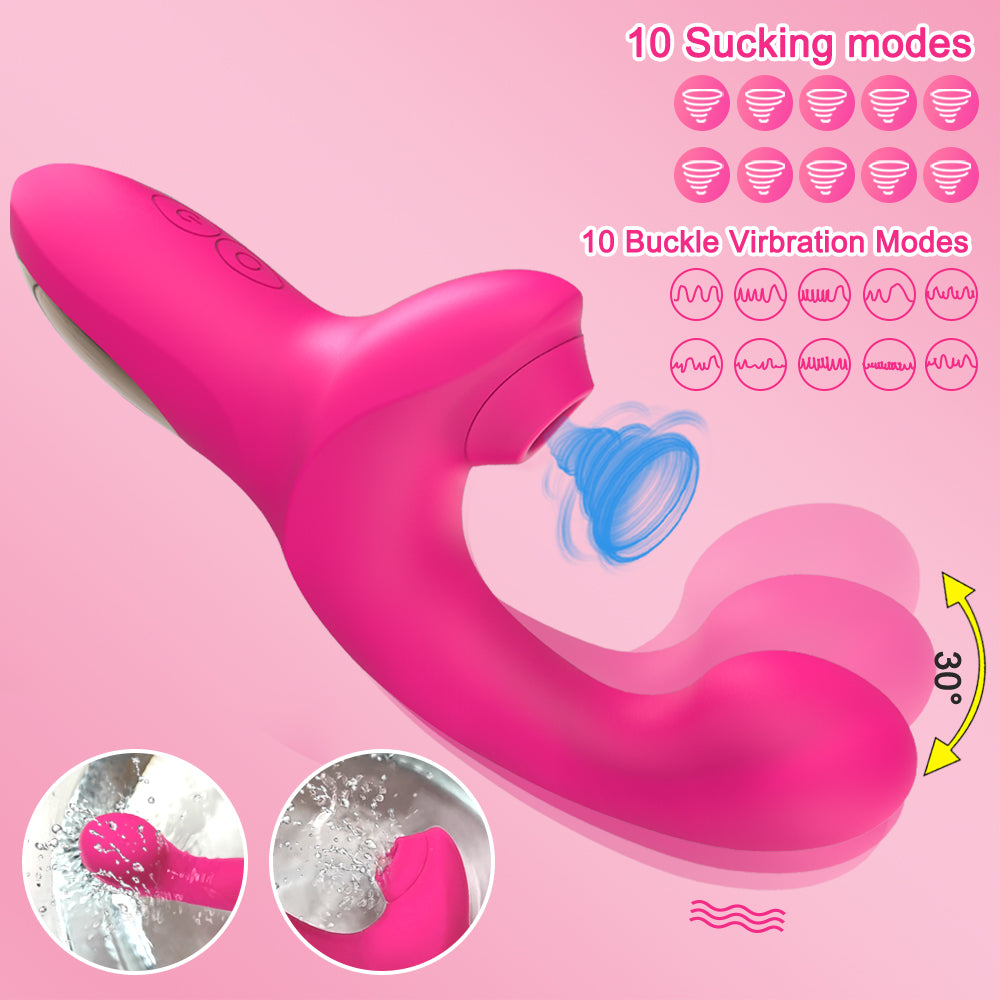 Powerful 20 Speeds Dildo Vibrator Sex Toy for Women Female Clit Sucker Vacuum Clitoris Stimulator Finger Wiggling Adults Goods