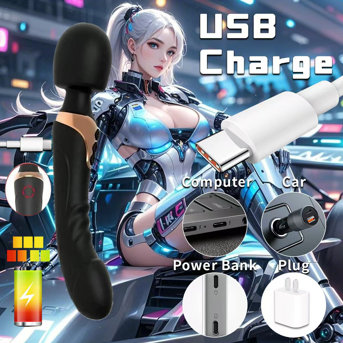 Dildos Vibrator Dual Motor Silicone Av Magic Wand G-spot Sex Toy Powerful Massager For Women Clitoris Stimulator For Adults 18+