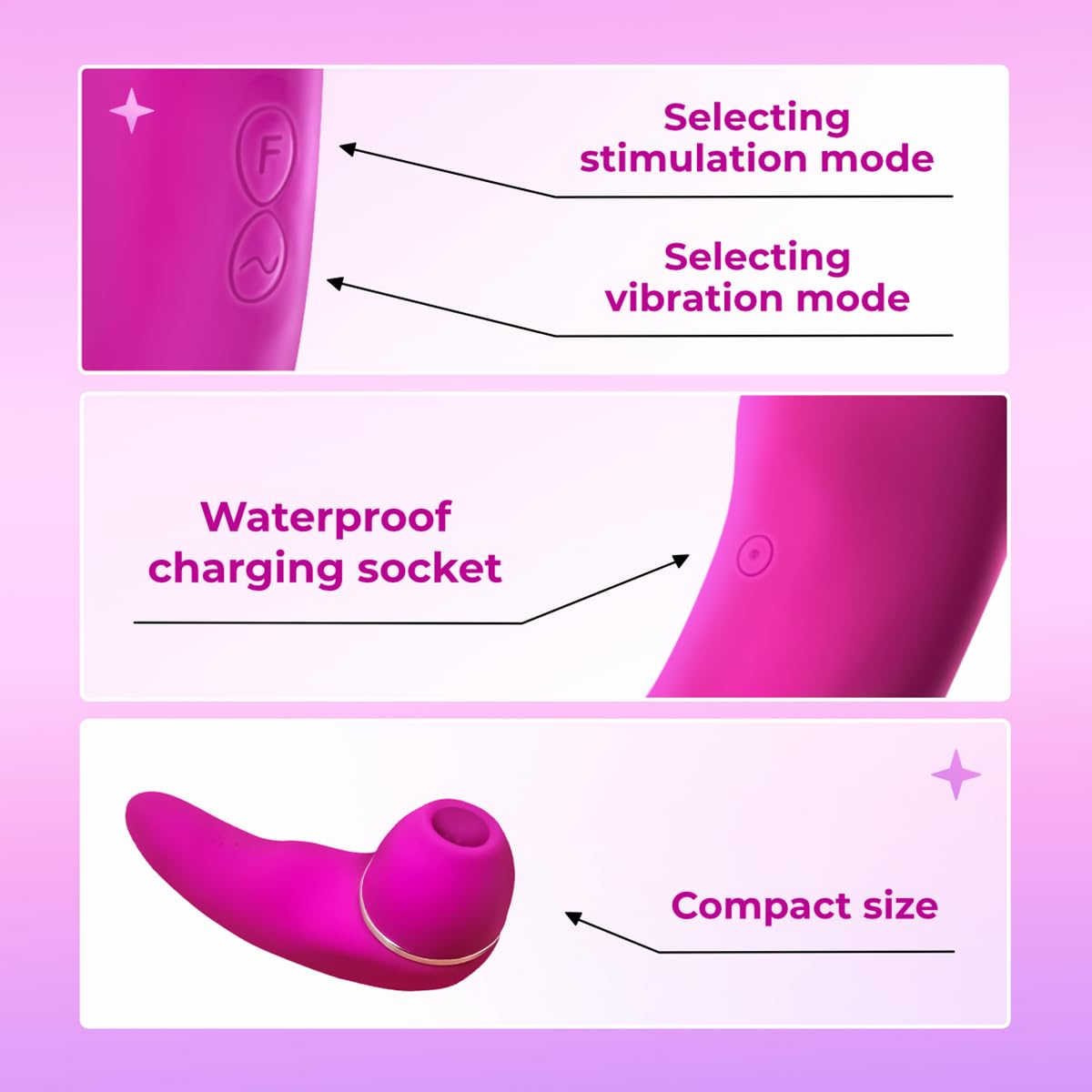Vibrator Adult Sex Toys Dildo Sucking Vibrator - 10 Sucking & 10 Vibrating - Vibrators Adult Toys, Sex Toys Rose Sex Toy
