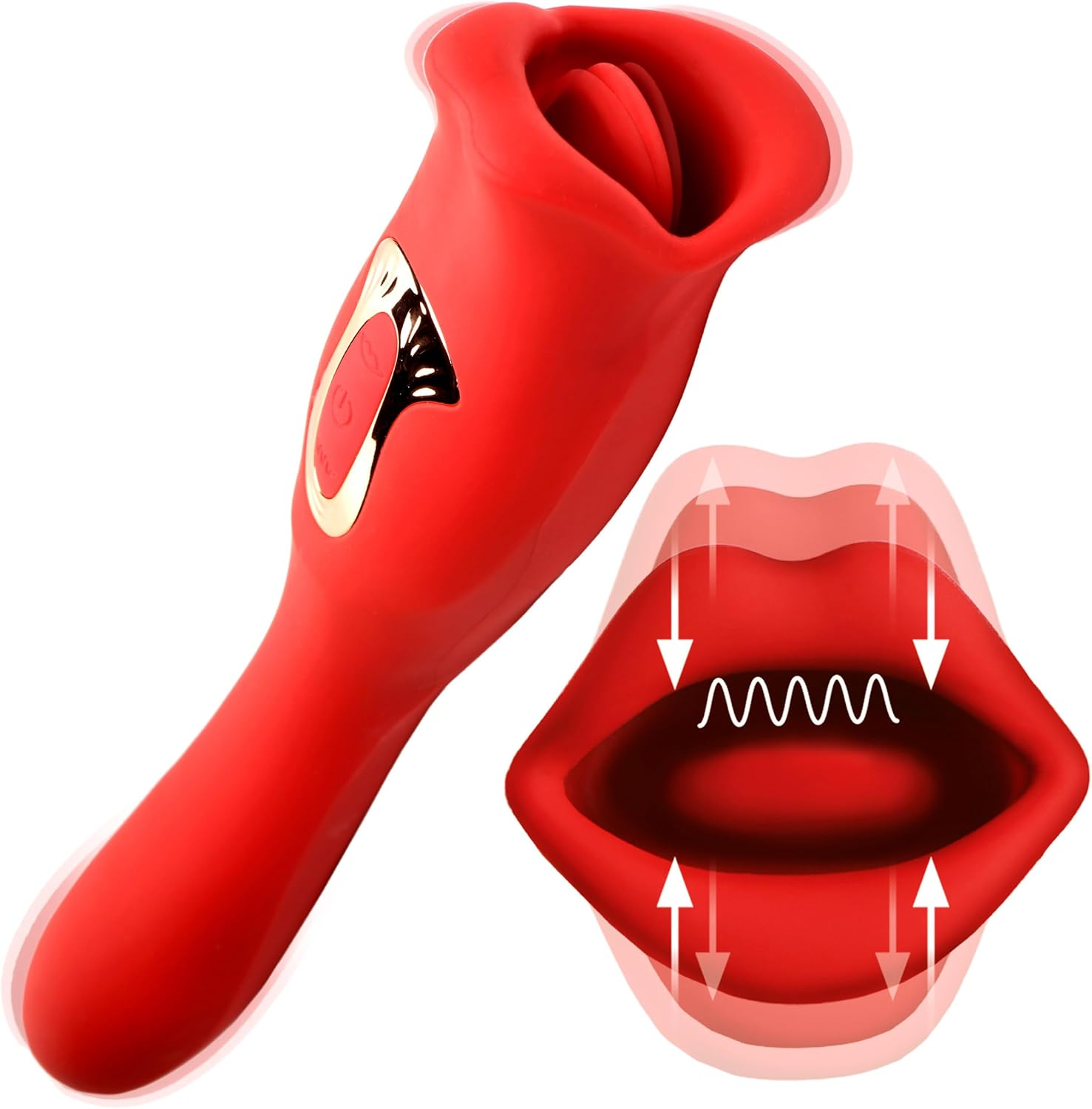 Triple Motor Oral Vibrating Stick – 10 Licking & Vibration Modes, Waterproof Silicone, Rechargeable Clitoral Massager