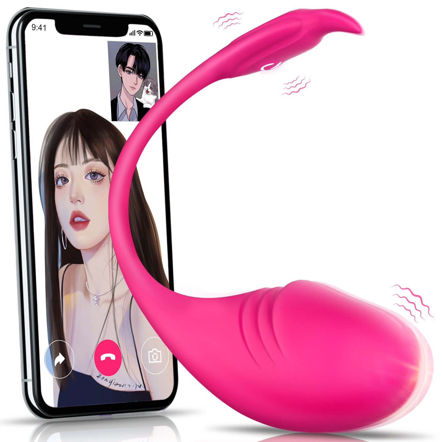 FOLOVE mobile Bluetooth APP remote control couple interactive sex massager vibrator