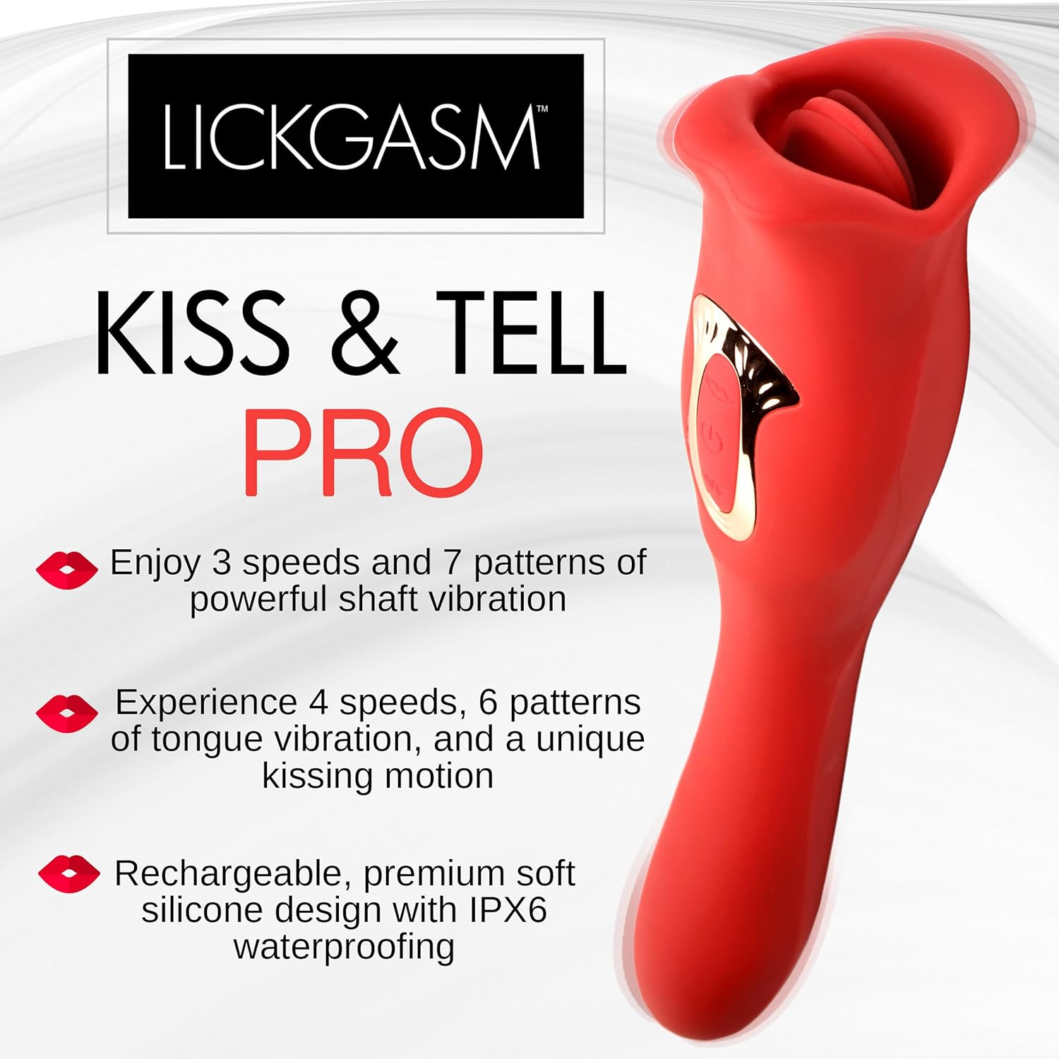 Triple Motor Oral Vibrating Stick – 10 Licking & Vibration Modes, Waterproof Silicone, Rechargeable Clitoral Massager