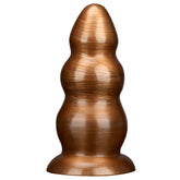 Large Triple Bead Anal Plug – Gold Mixed Color Heavy PVC Beads