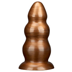 Large Triple Bead Anal Plug – Gold Mixed Color Heavy PVC Beads