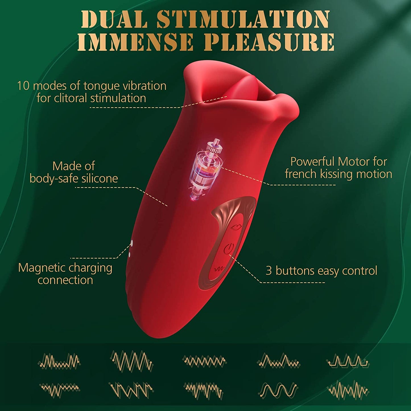 Female suction bite simulation mouth vibrator
