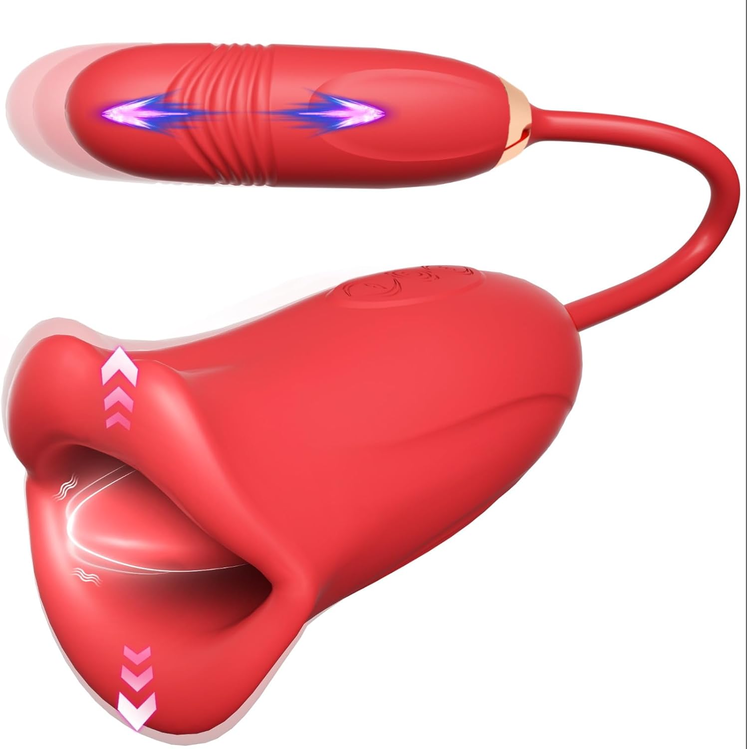Triple Motor Oral Vibrating Stick – 10 Licking & Vibration Modes, Waterproof Silicone, Rechargeable Clitoral Massager