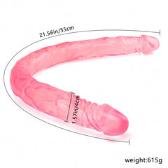 Double-Ended Realistic Silicone Dildo – Transparent Red or Crystal Clear