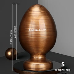 Dragon Ball Gold Mixed Anal Plug – Single Ball PVC Plug in 6 Sizes