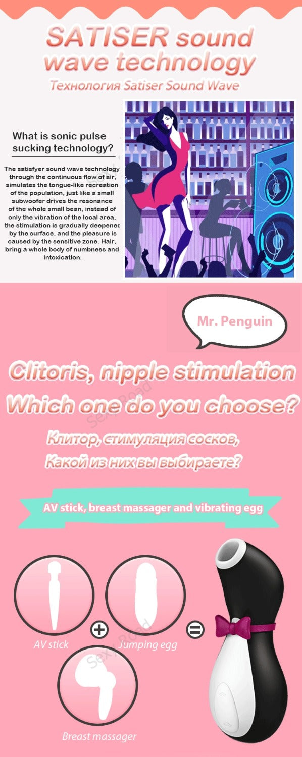 Satisfyer Pro Penguin suck Clit Stimulation G spot Silicone Vibration