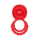 KKCAT Sunflower Double Ring Vibrating Cock Ring – 10 Frequency Rotation & Vibration, Tongue Massage, Magnetic Charging,