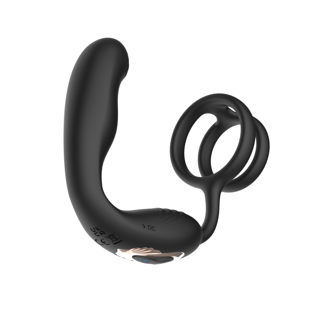 Strong Vibration Men's Lock Ring with 10 Frequency Vibration & Twisting Functions - Wireless Remote Controlled