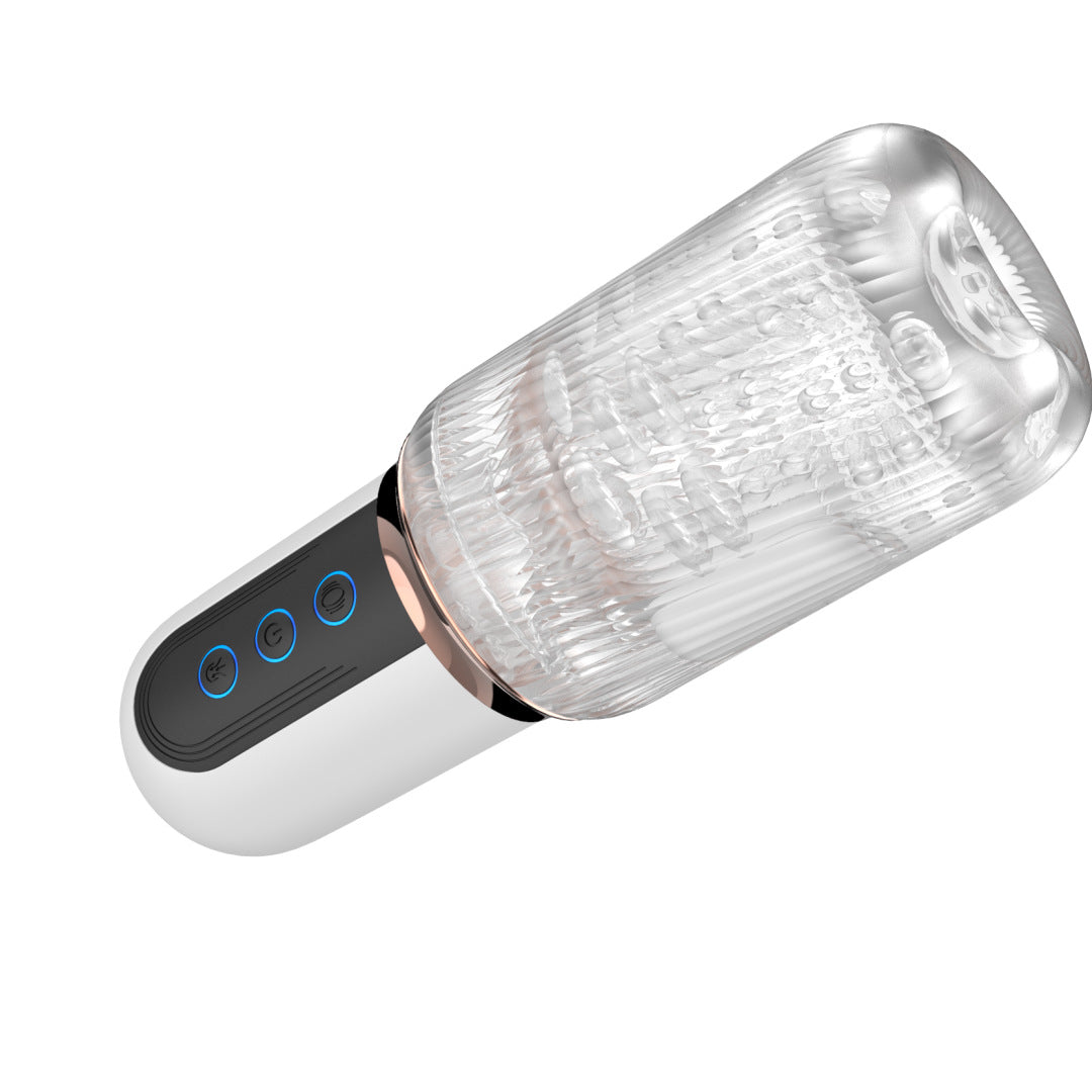 Automatic Suction & Squeeze Training Cup – 10 Frequency Modes, 800mAh Rechargeable, Transparent Male Exercise Cup