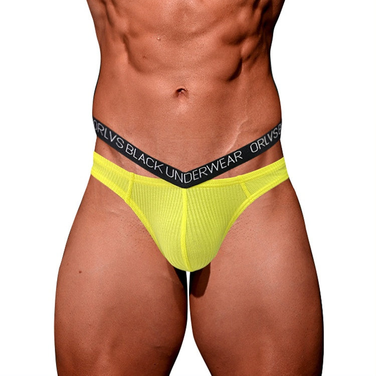 Men’s Low-Rise Sexy Cotton Thong with U-Pouch Lift – Breathable, Soft, Butt-Enhancing Underwear | KKCAT OR6312A