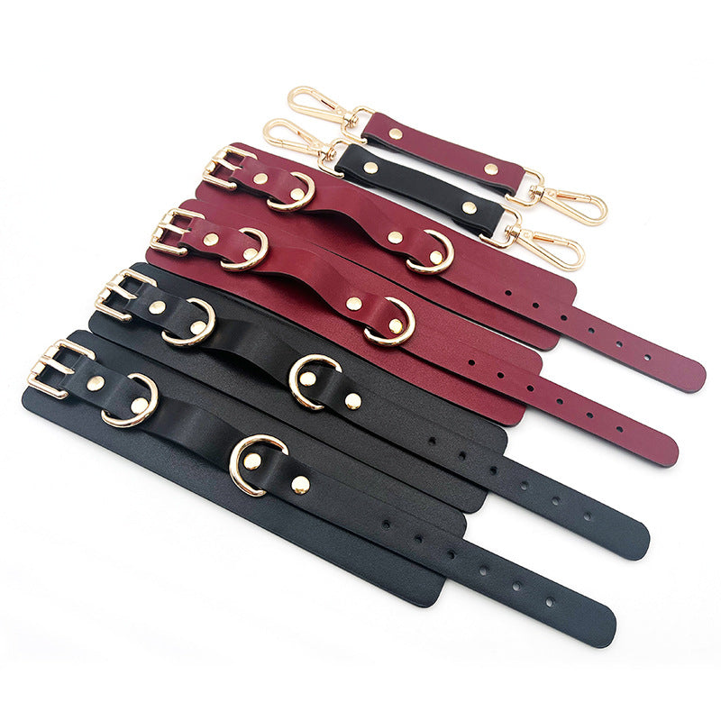 KKCAT PU Leather Handcuffs SK-003 – Adjustable Soft Bondage Cuffs for Adults