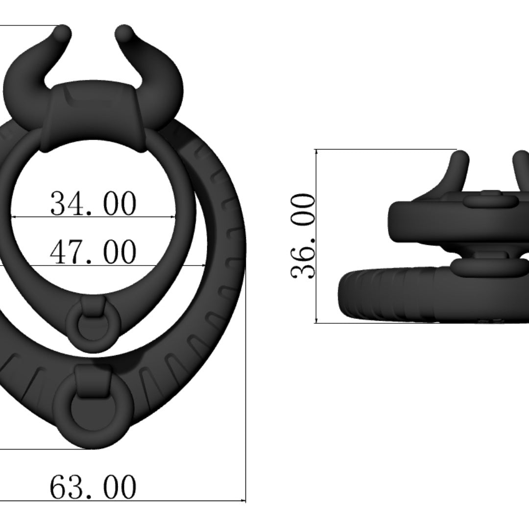 Bull Head Rechargeable Lock Semen Ring Men'S Vibrating Elephant Ring Silicone Electric Remote Control Triple Beam Semen Set Double Ring Fun
