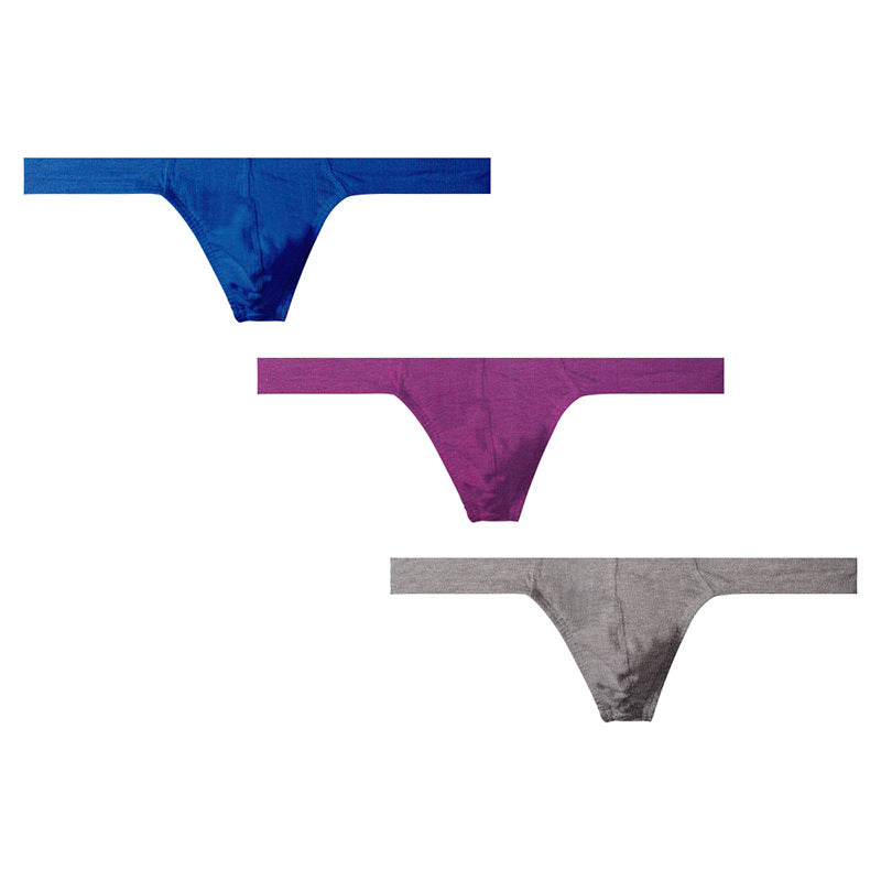 KKCAT Men’s Cotton Low-Rise Bikini Thong – Breathable U-Pouch High-Cut T-Back Underwear AD7111