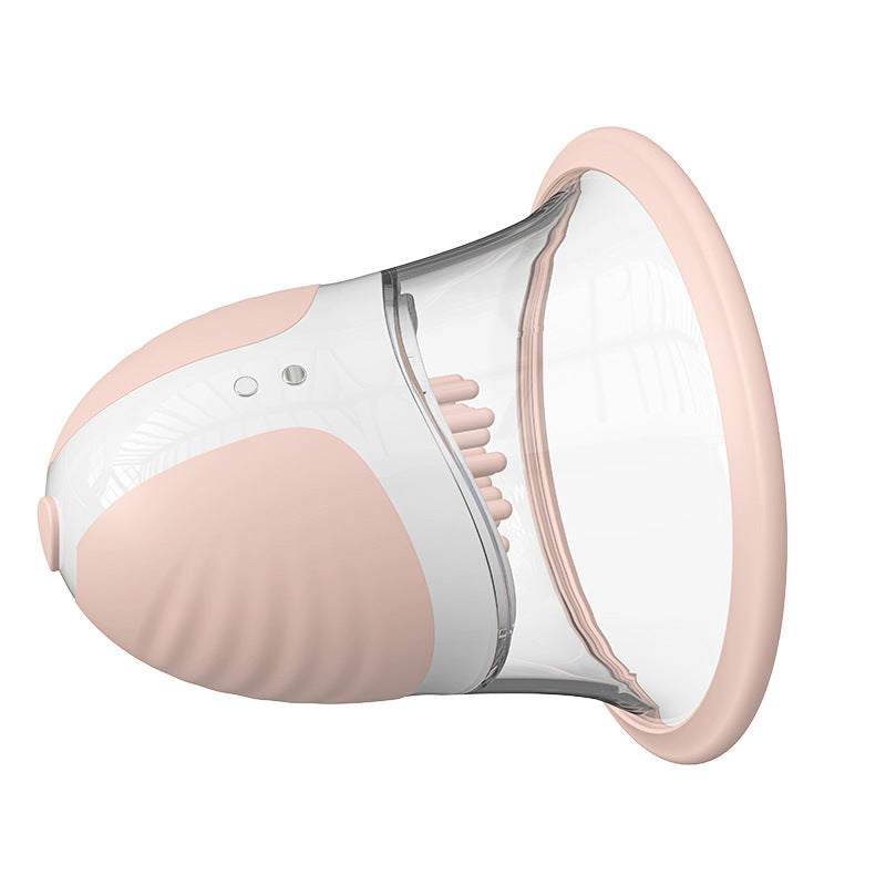 KKCAT Nipple Suction Vibrator – 10-Mode Rotating Tongue Massager with 3 Interchangeable Brush Heads, USB Magnetic Rechargeable Breast Stimulator