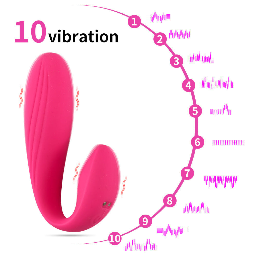 App Dual Shock Wearable Vibrator – U-Shaped Remote Control Vibrating Egg for Women | Dual Motor, 10 Modes, Waterproof Silicone