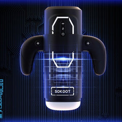 KKCAT Deluxe Automatic Thrusting Masturbation Cup – Strong Suction, Heating, Vibrating & Moaning Male Stroker with Adjustable Tightness