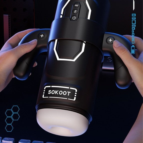 KKCAT Deluxe Automatic Thrusting Masturbation Cup – Strong Suction, Heating, Vibrating & Moaning Male Stroker with Adjustable Tightness