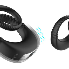 King Kong Ring Rechargeable Lock Sperm Ring Men'S Vibrating Elephant Ring Silicone Electric Remote Control Triple Beam Sperm Set Double Ring Fun