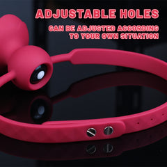 Magnetic Charging Rose Gag Ball – 9-Mode Vibrating Silicone Mouth Plug with Remote Control & Adjustable Strap