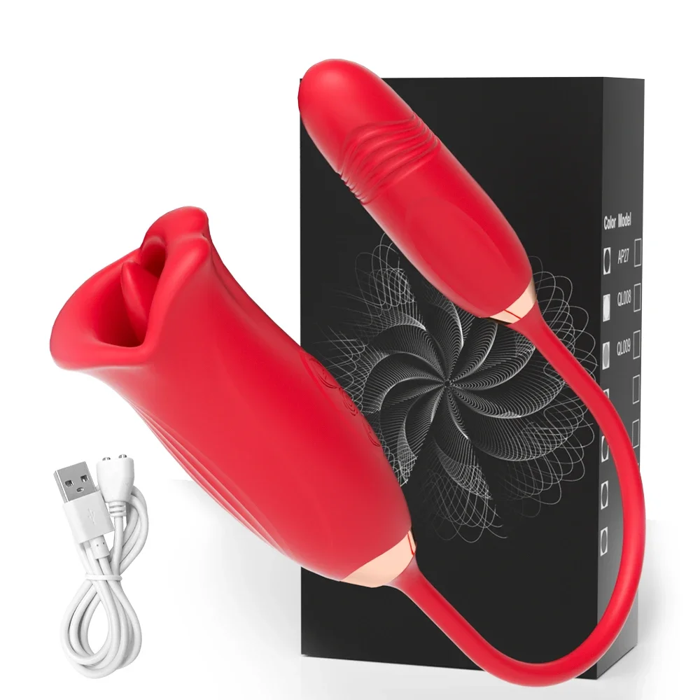Biting Oral Mouth Thrusting Tongue Sucking VibratorsSex Toys