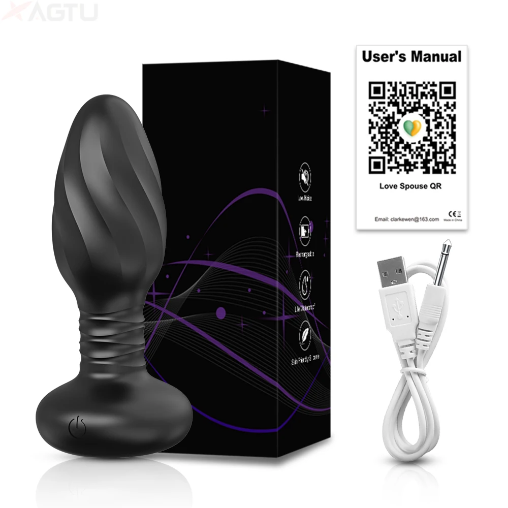 360° Rotation Vibrating Butt Plug for Men APP Wiggle Prostate Massager Gay Anal Vibrator Anal Plug with LED Sex Toy for Couples