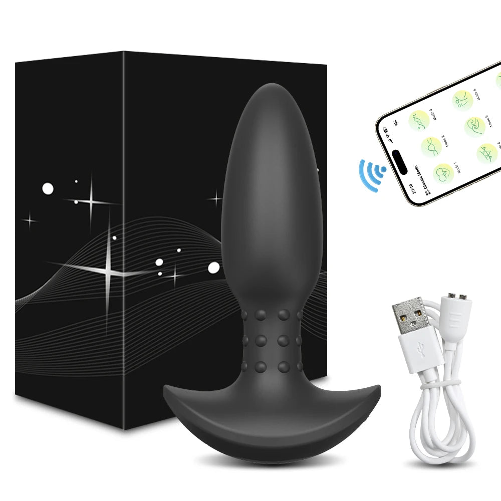 360° Rotation Vibrating Butt Plug for Men APP Wiggle Prostate Massager Gay Anal Vibrator Anal Plug with LED Sex Toy for Couples