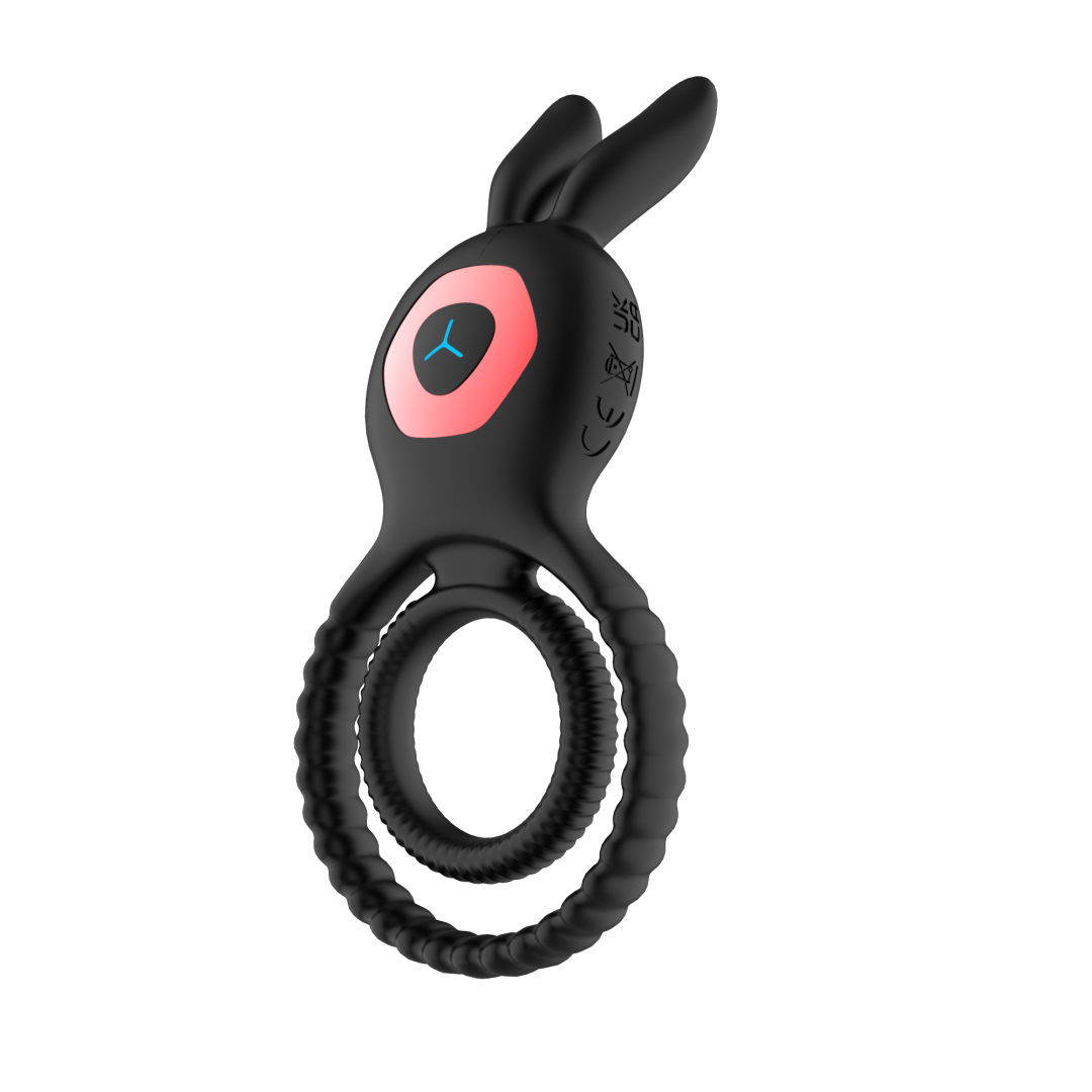 Dual-Ring Rabbit Vibrator with 10 Vibration Modes, Remote Control, Waterproof, Rechargeable