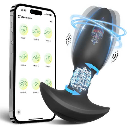 360° Rotation Vibrating Butt Plug for Men APP Wiggle Prostate Massager Gay Anal Vibrator Anal Plug with LED Sex Toy for Couples