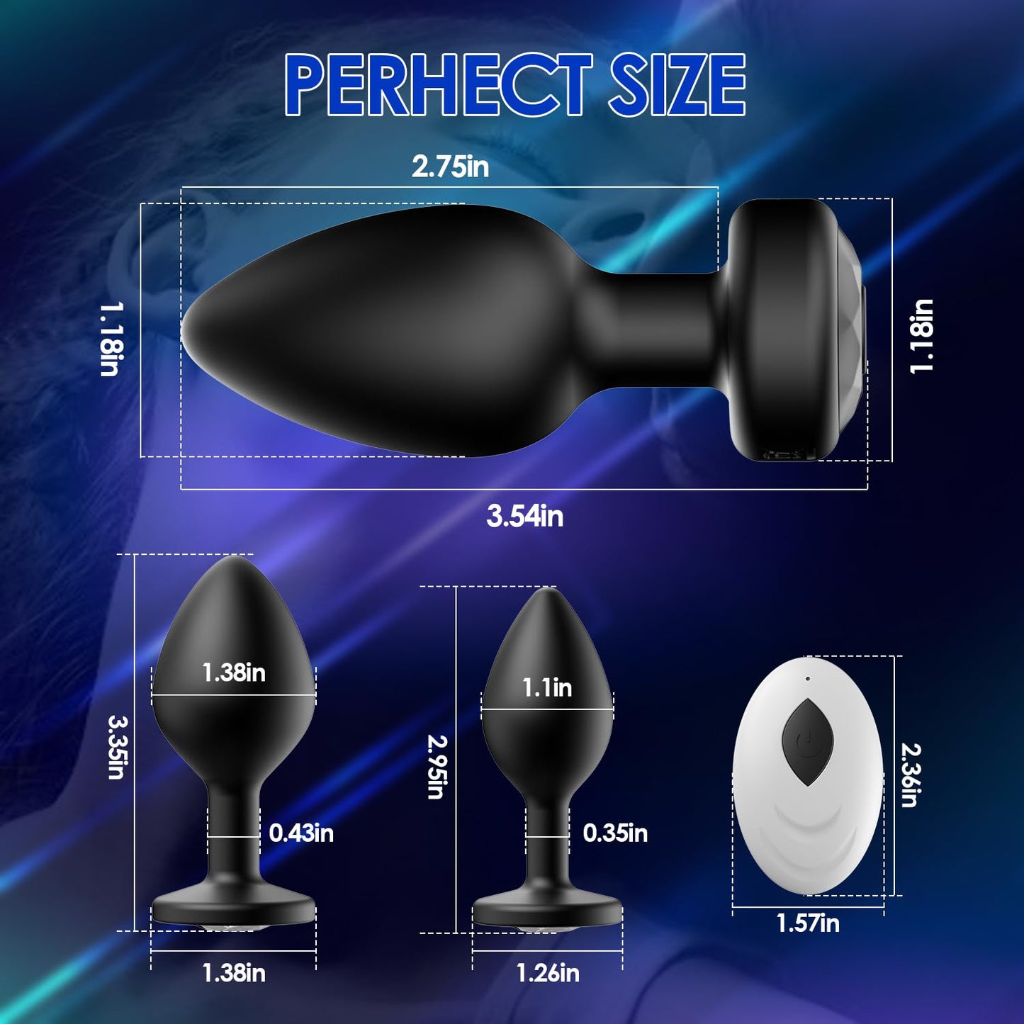 Anal Plug Sex Toys Vibrator- 3PCS Silicone Anal Toys Butt Plug Training Kit with Remote Control 10 Frequency Vibration, Vibrating Anal Plug and Prostate Massager, Adult Sex Toys and Games Black
