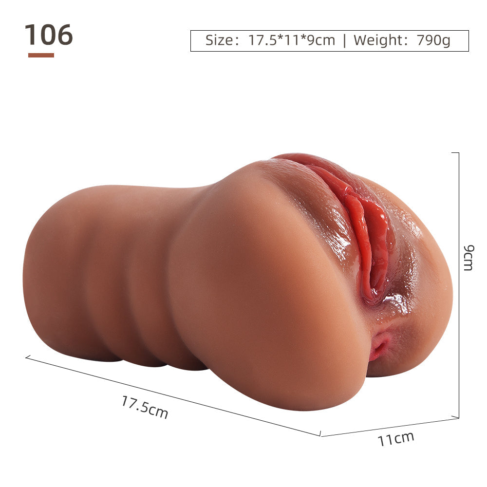 Soft Male Masturbator Cup – Realistic TPE Pocket Pussy Stroker, Dual Channel Vaginal & Anal Tunnel, 790g Life-like Sleeve