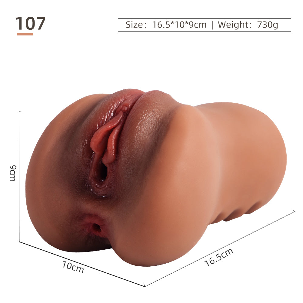 Soft Male Masturbator Cup – Realistic TPE Pocket Pussy Stroker, Dual Channel Vaginal & Anal Tunnel, 790g Life-like Sleeve