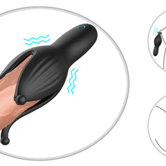 Three-Petal Handheld Vibrating Male Oral Training Cup – 10 Modes Silicone Masturbation Massager