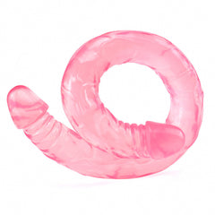 Double-Ended Realistic Silicone Dildo – Transparent Red or Crystal Clear