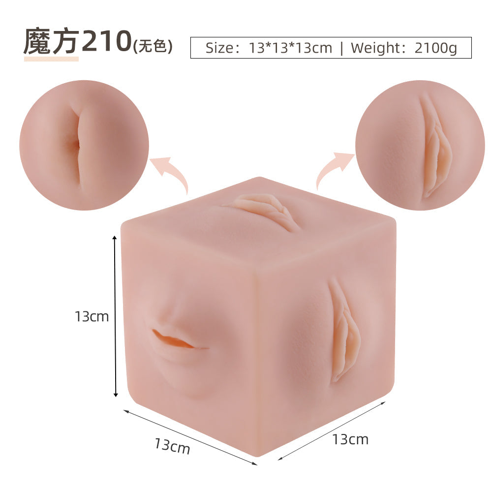 3-in-1 Realistic Male Masturbator Cube – Vagina, Anal & Oral Soft TPE Stroker