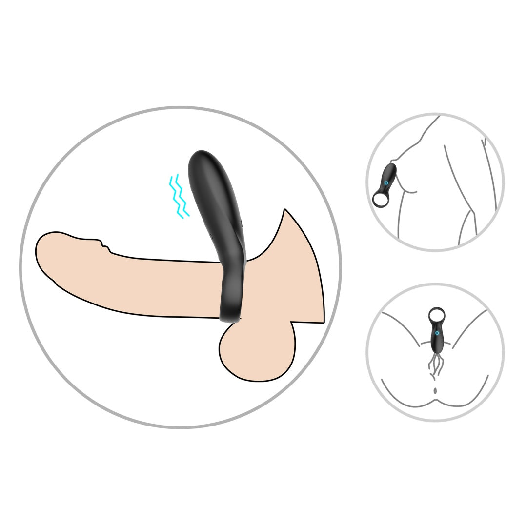 Strong vibration men's lock ring 10 frequency vibrator