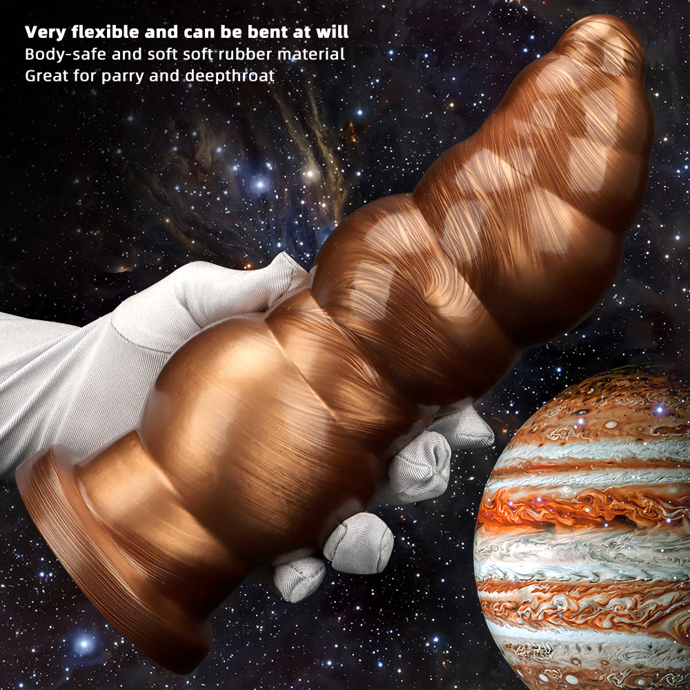 Godzilla Gold Mixed Triple Bead Anal Plug – Heavy PVC, 9.8 Inch