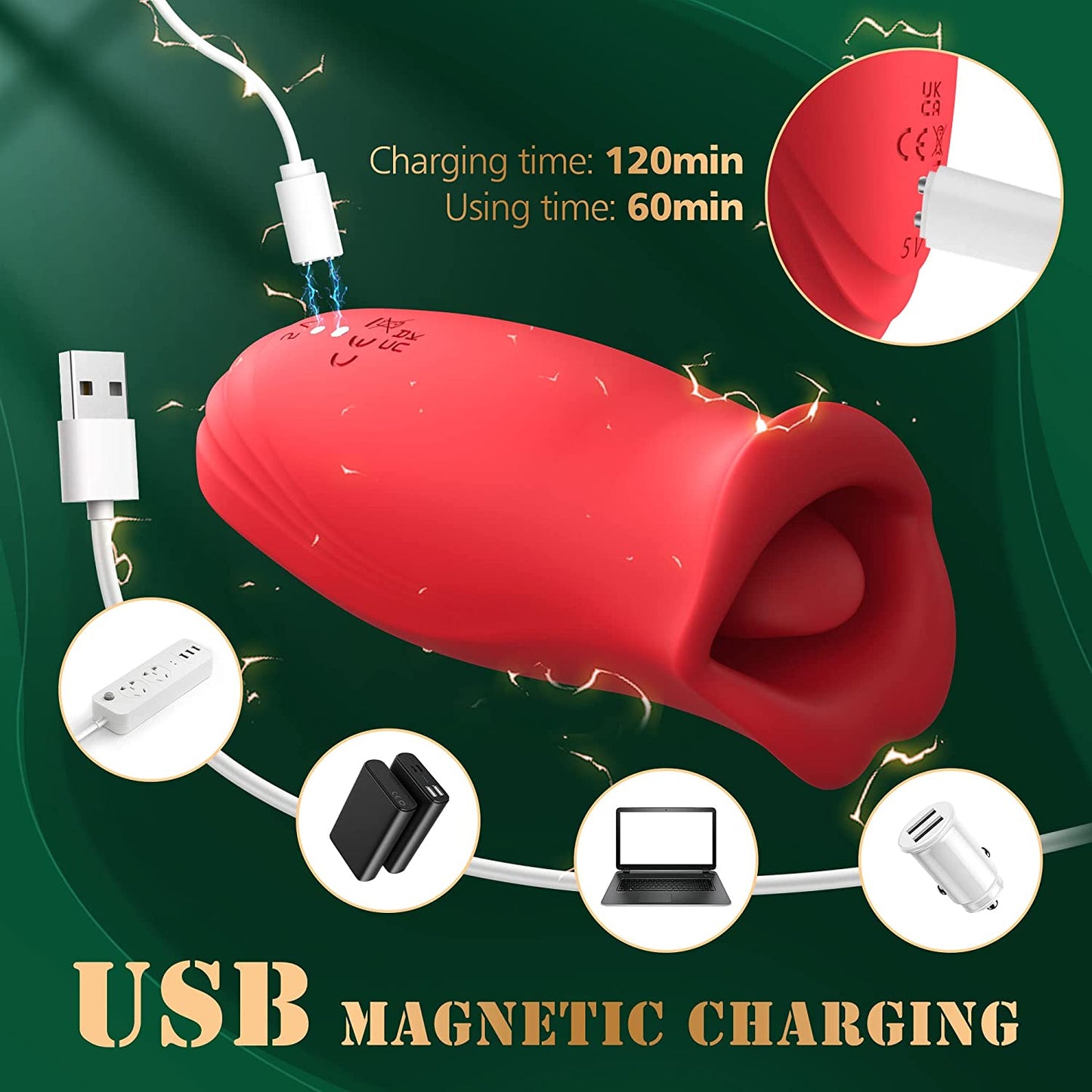 Female suction bite simulation mouth vibrator